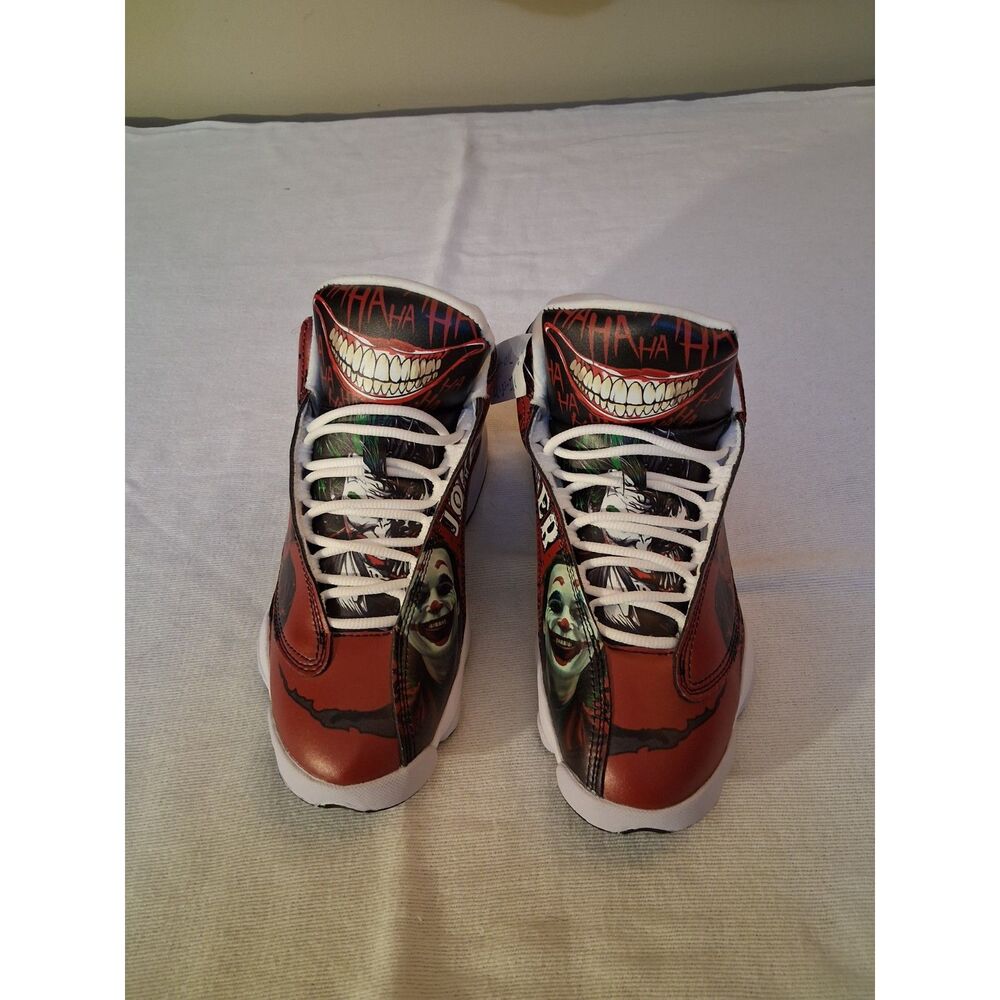 Joker Sneakers Red Black Ha Ha Ha Theme Cosplay Kids Size 5.5 - Picture 5 of 15